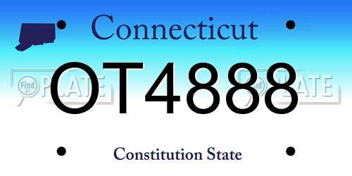 OT4888 Connecticut License Plate