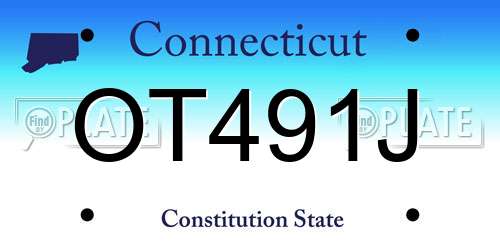 OT491J Connecticut License Plate