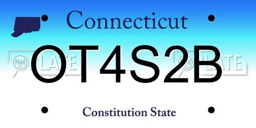 OT4S2B Connecticut License Plate