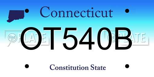 OT540B Connecticut License Plate