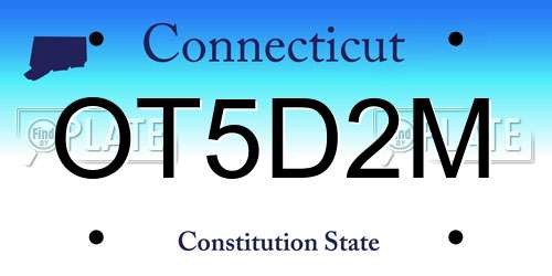 OT5D2M Connecticut License Plate