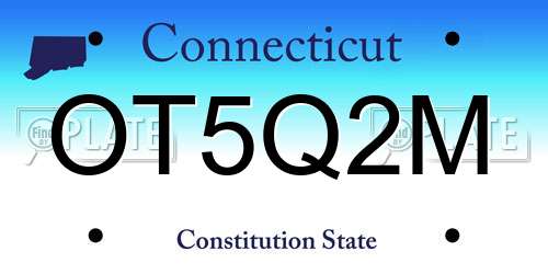 OT5Q2M Connecticut License Plate
