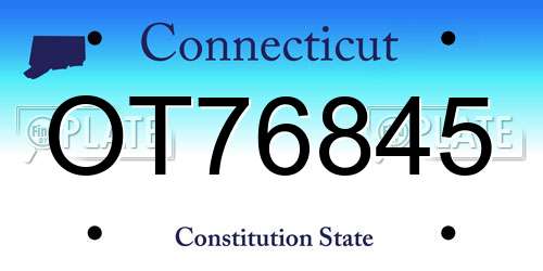 OT76845 Connecticut License Plate