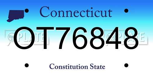 OT76848 Connecticut License Plate