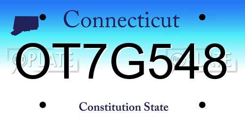 OT7G548 Connecticut License Plate