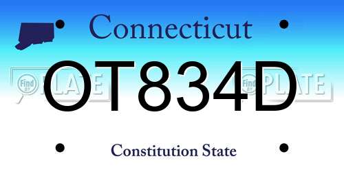 OT834D Connecticut License Plate