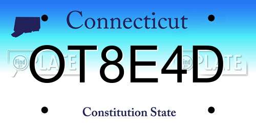 OT8E4D Connecticut License Plate