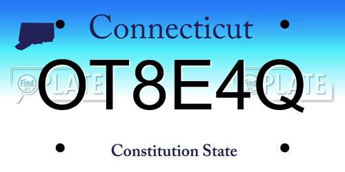 OT8E4Q Connecticut License Plate