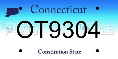 OT9304 Connecticut License Plate
