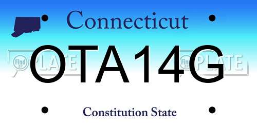 OTA14G Connecticut License Plate