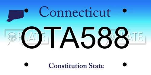 OTA588 Connecticut License Plate