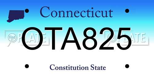 OTA825 Connecticut License Plate