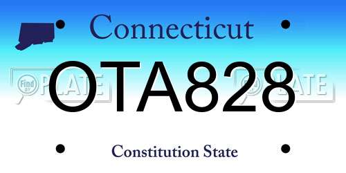OTA828 Connecticut License Plate