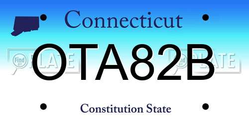 OTA82B Connecticut License Plate
