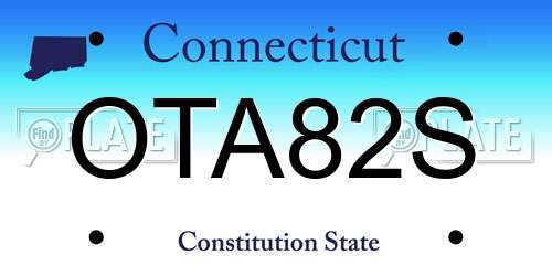 OTA82S Connecticut License Plate