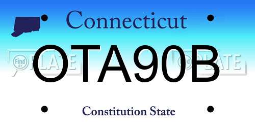 OTA90B Connecticut License Plate