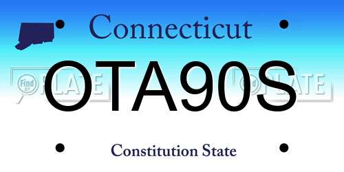 OTA90S Connecticut License Plate