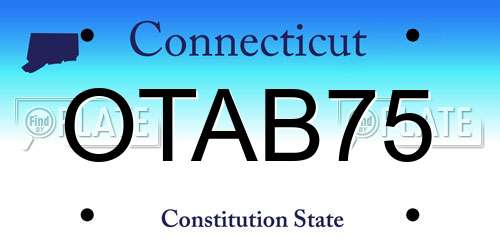 OTAB75 Connecticut License Plate