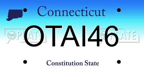 OTAI46 Connecticut License Plate