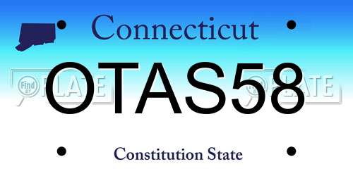 OTAS58 Connecticut License Plate