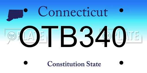 OTB340 Connecticut License Plate