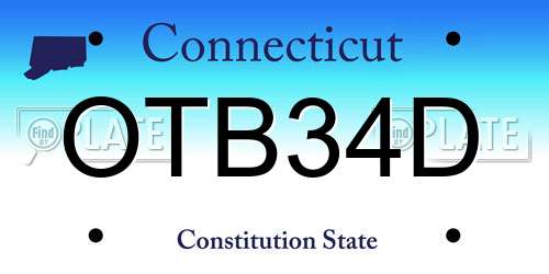 OTB34D Connecticut License Plate