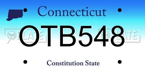 OTB548 Connecticut License Plate
