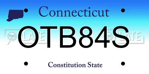 OTB84S Connecticut License Plate