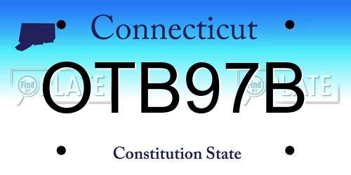 OTB97B Connecticut License Plate