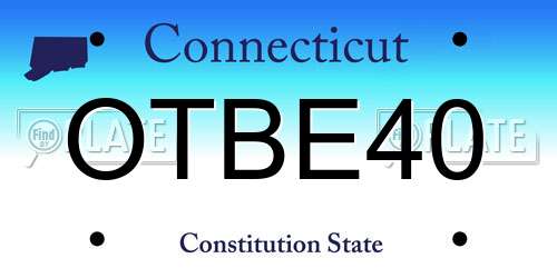 OTBE40 Connecticut License Plate