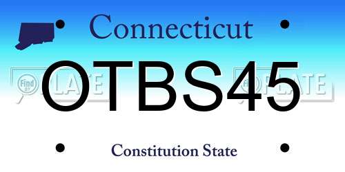 OTBS45 Connecticut License Plate
