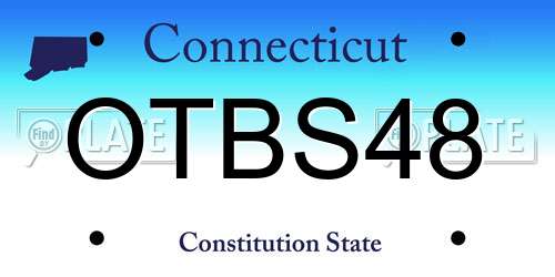 OTBS48 Connecticut License Plate