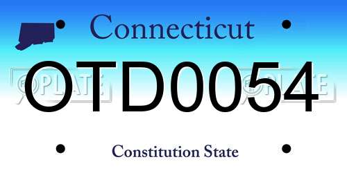 OTD0054 Connecticut License Plate