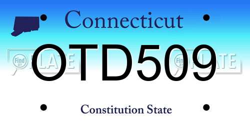 OTD509 Connecticut License Plate