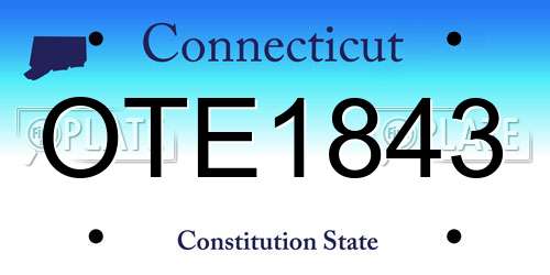 OTE1843 Connecticut License Plate