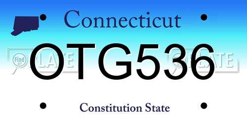 OTG536 Connecticut License Plate