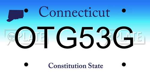 OTG53G Connecticut License Plate