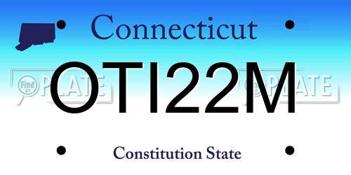 OTI22M Connecticut License Plate