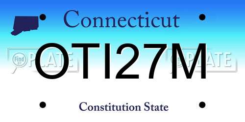 OTI27M Connecticut License Plate