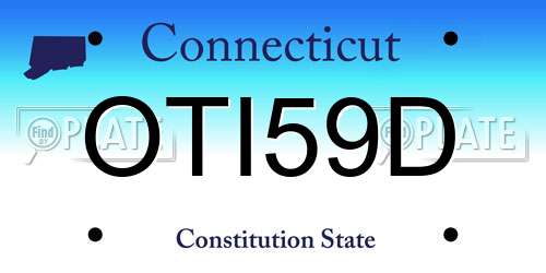 OTI59D Connecticut License Plate