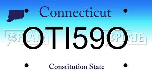 OTI59O Connecticut License Plate