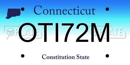 OTI72M Connecticut License Plate