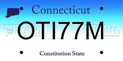OTI77M Connecticut License Plate