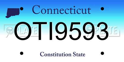 OTI9593 Connecticut License Plate
