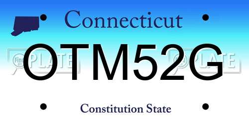 OTM52G Connecticut License Plate