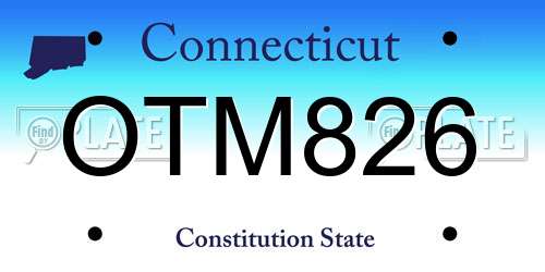 OTM826 Connecticut License Plate
