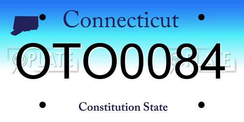 OTO0084 Connecticut License Plate