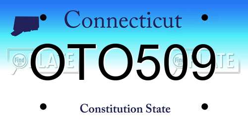 OTO509 Connecticut License Plate