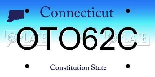 OTO62C Connecticut License Plate