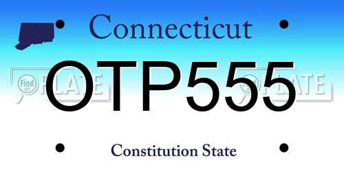 OTP555 Connecticut License Plate
